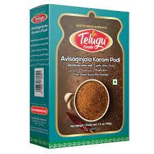 TELUGU FOODS FLAX SEEDS SPICE MIX POWDER 100G