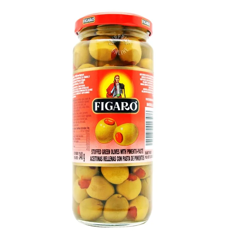 FIGARO SPANISH GREEN OLIVES PITTED 340GM