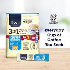 OWL 3 IN 1 REGULAR LOW FAT COFFEE 600GM